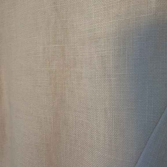 Gibson White Linen Blazer Ruched Sleeves Collarless One Button Workwear Medium - Picture 14 of 15